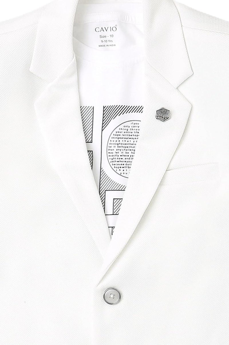 CAVIO Boys Regular Fit Solid Blazer and T-Shirt - Image 4